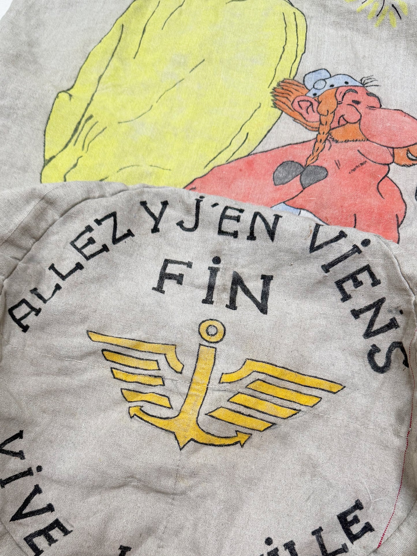 1960s French Naval Aviation Asterix & Obelix Canvas Kit Bag