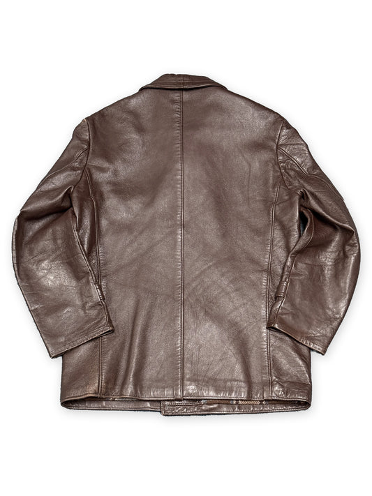 1960s FRENCH GVF LE CORBUSIER BROWN LEATHER JACKET