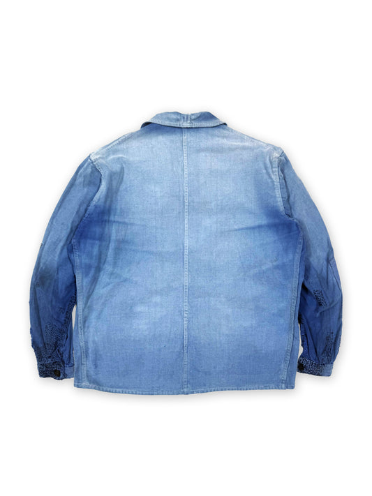 1950s French Jankey Blue Cotton-Twill Workwear Jacket