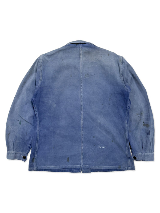 1950s French Blue Cotton Twill Chore Jacket