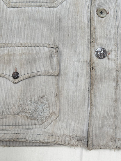 1950s French Salt and Pepper Coutil Clothing Hunting Jacket