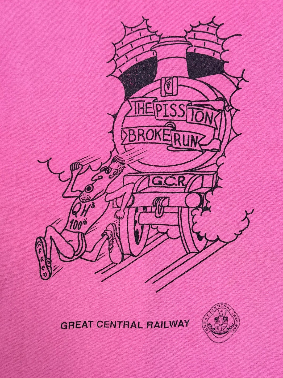1987 Screen Stars Great Central Railway Run Club T-Shirt – Pink