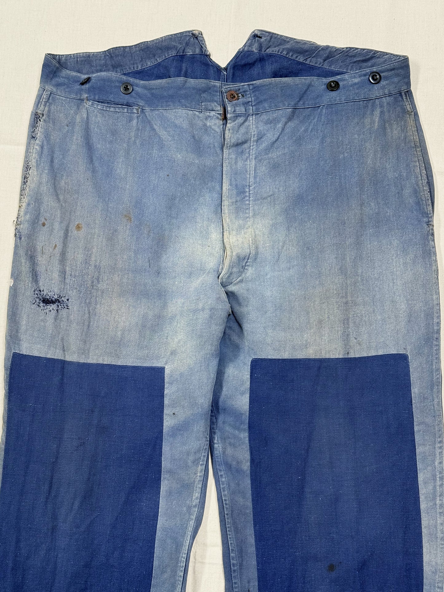 1950s French Cotton Twill Buckle Back Pants [42W]