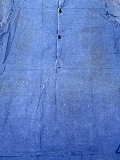 1950s French Indigo Faded Work Shirt