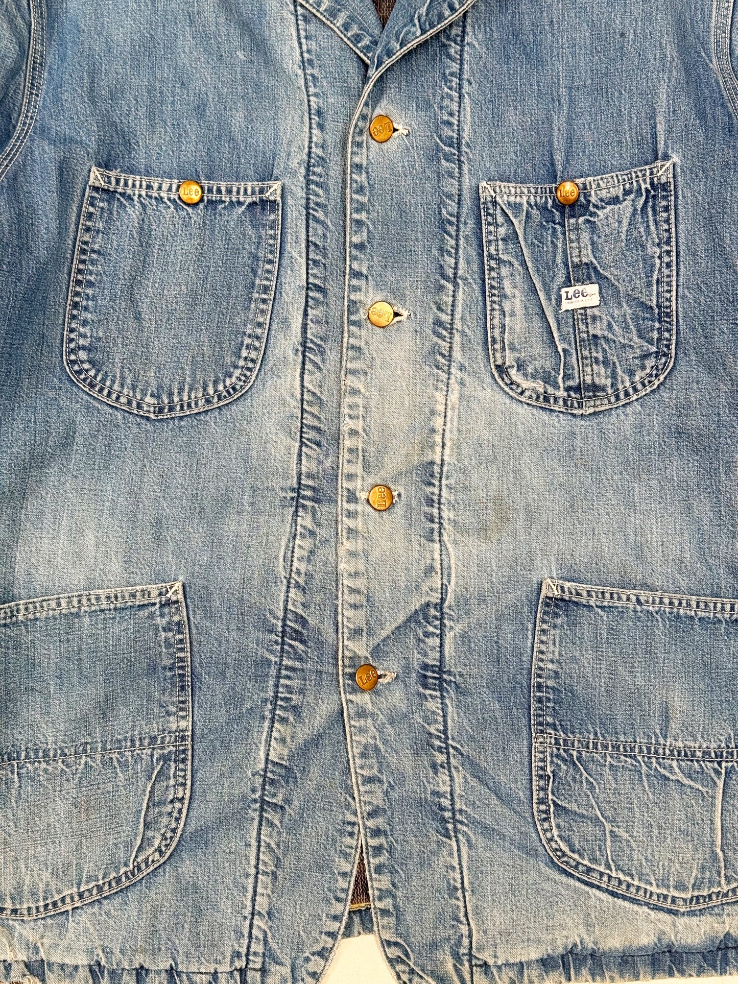 1970s Lee 81-LJ Blanket-Lined Denim Chore Jacket [42 REG]