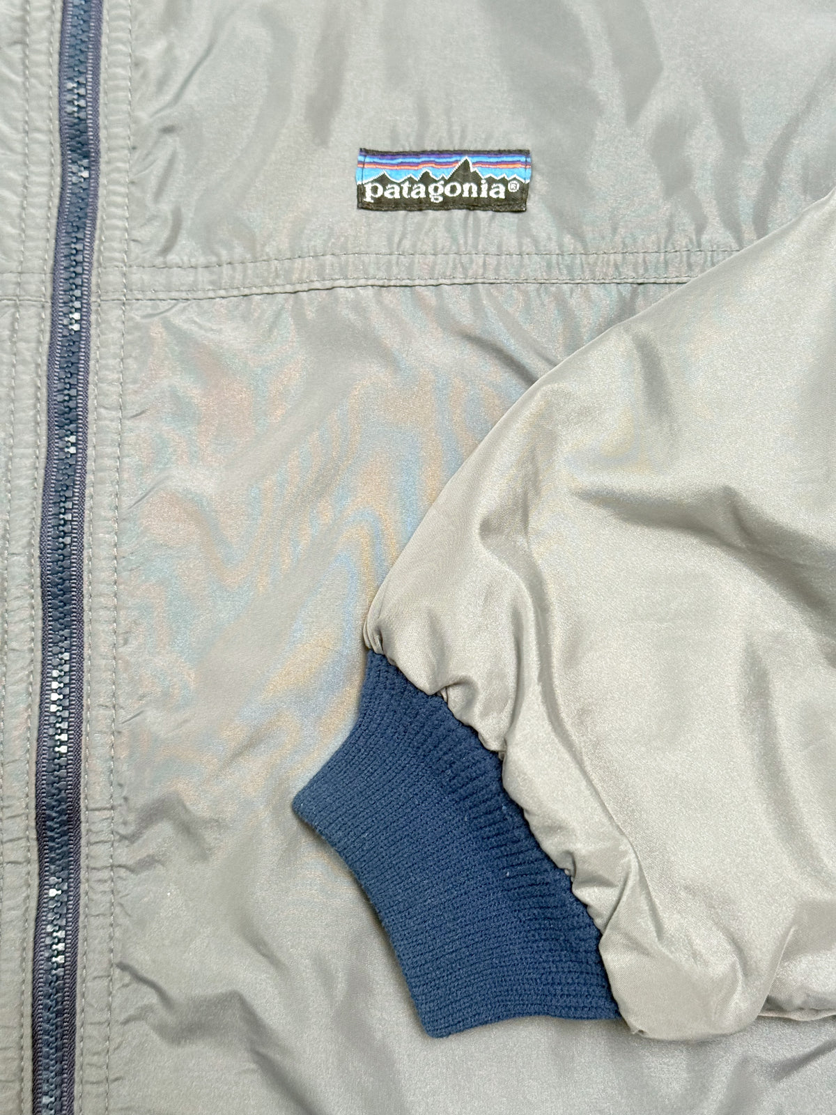 1980s–1990s Patagonia Grey Nylon Fleece Jacket [M]