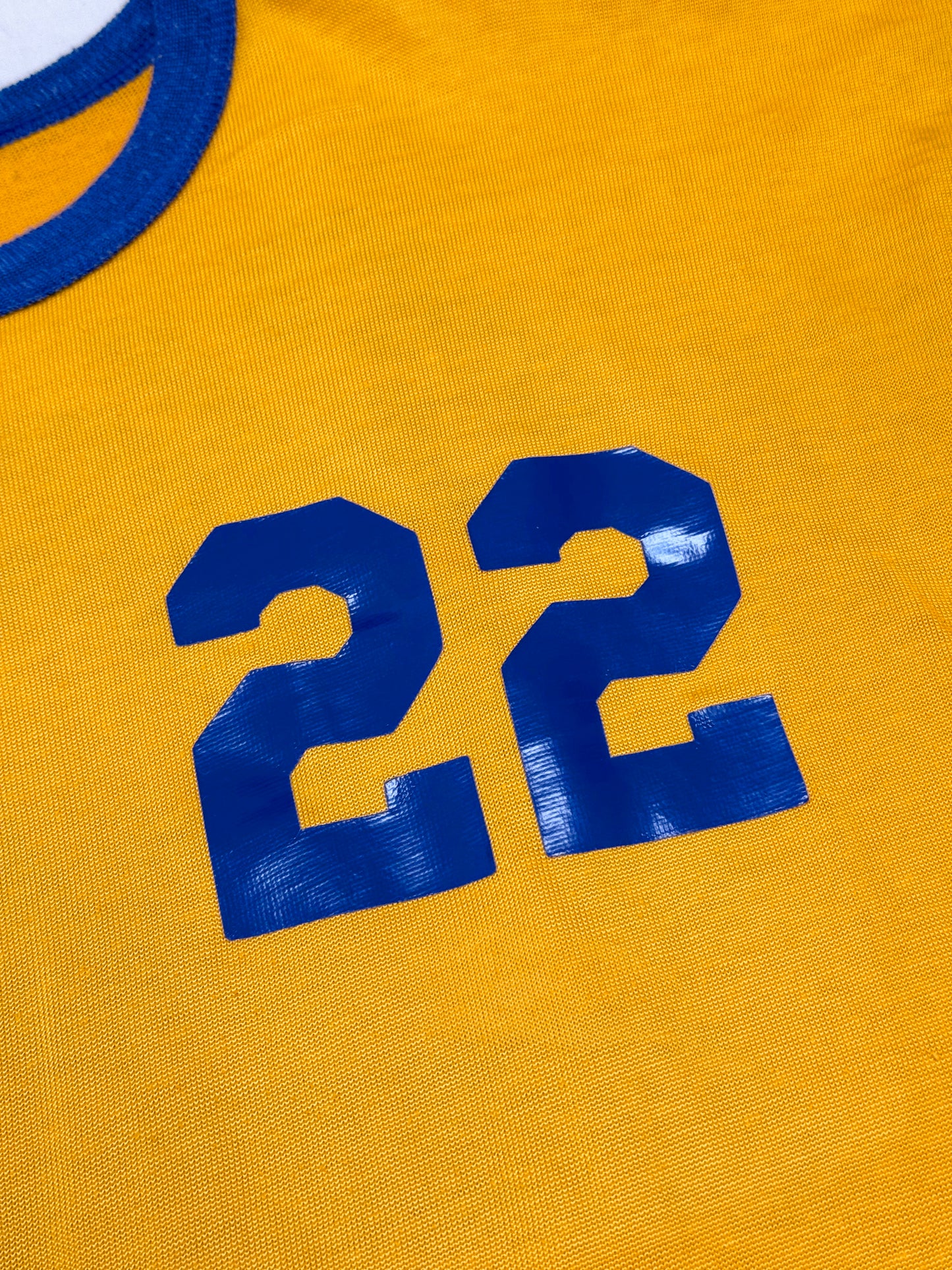 1960s Mason Elgin Yellow & Blue Ringer Tee [42–44]