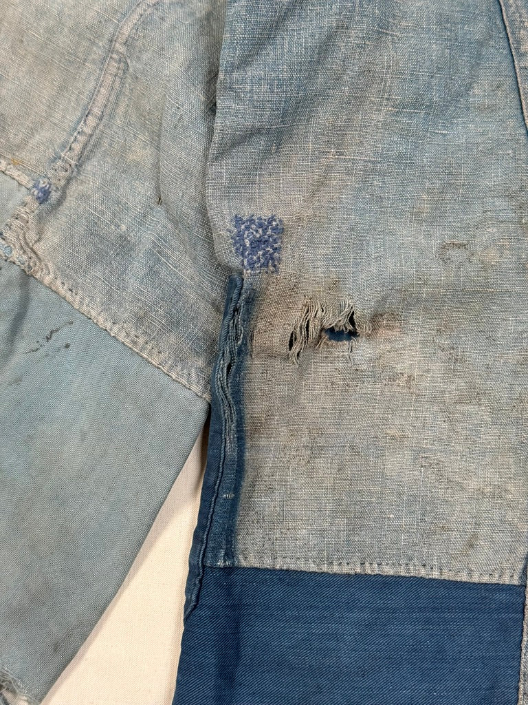 1910s–30s Exceptional Rare French Indigo Patchwork Workwear Jacket