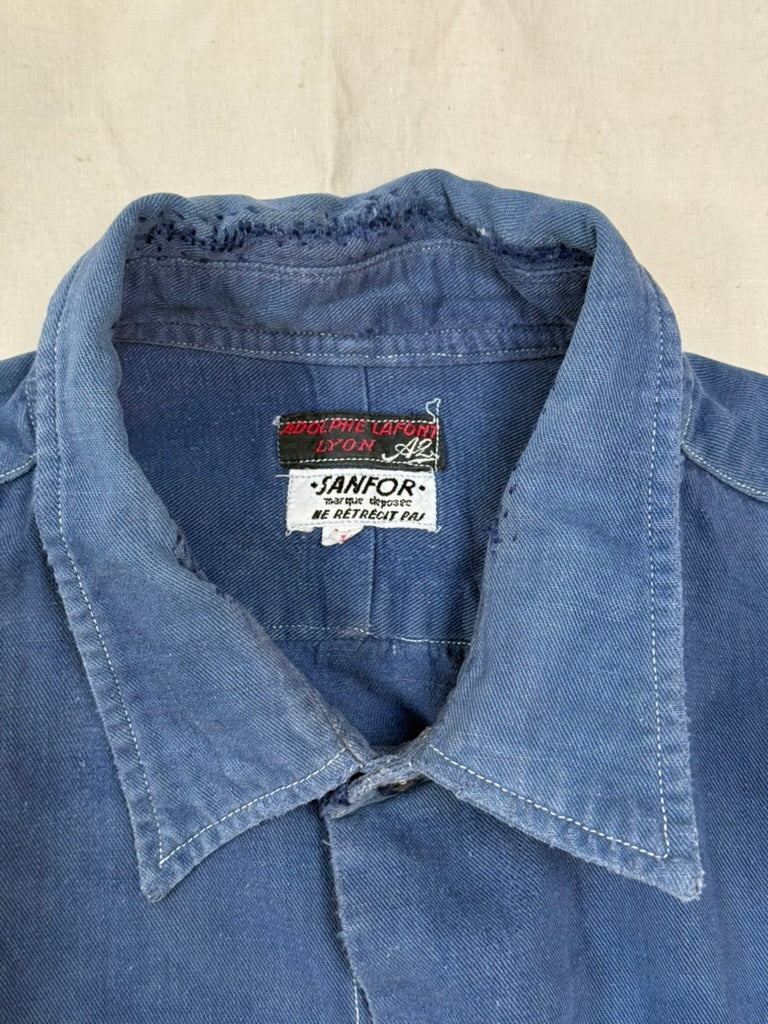1950s French Adolphe Lafont Cotton Twill Smock Shirt