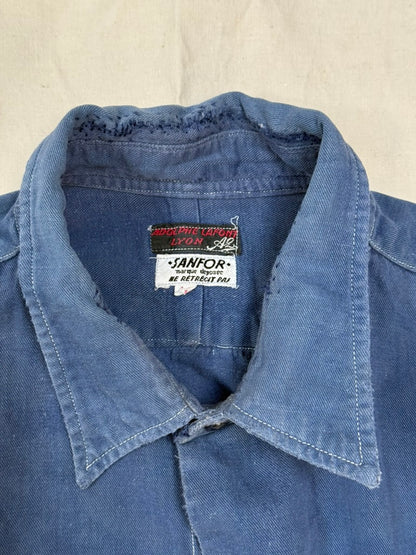 1950s French Adolphe Lafont Cotton Twill Smock Shirt