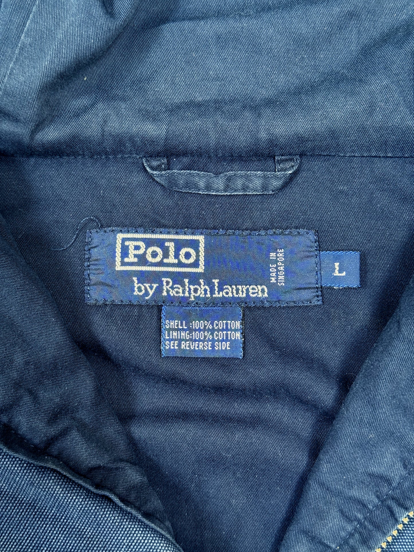 1990s Polo Ralph Lauren Sportsman Navy Cotton Anorak [L]