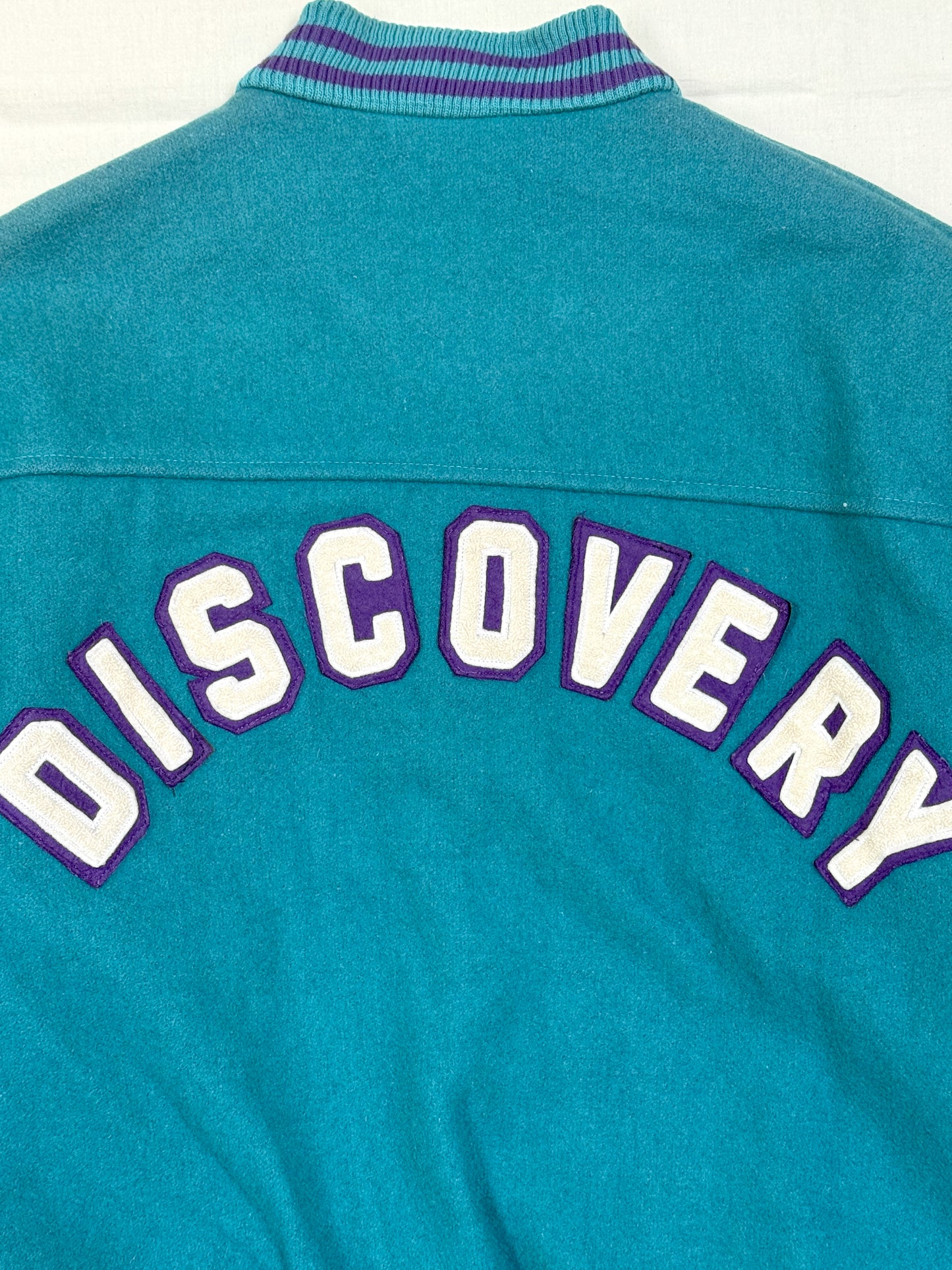 1980s - 1990s Canada Registered Teal and Purple Varsity Jacket [L]