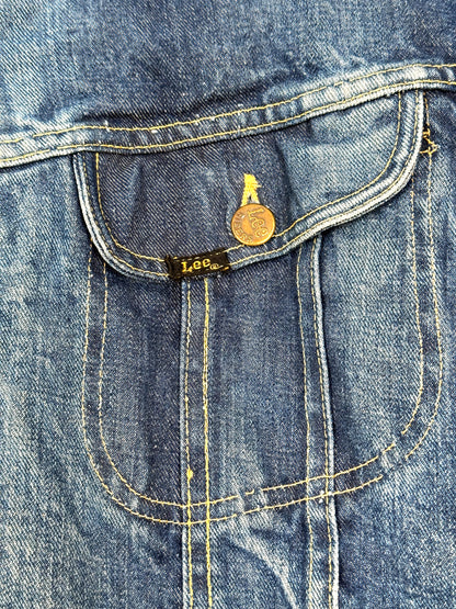 Early 1960s Lee 101-LJ Storm Rider Denim Jacket - Red Liner [42 REG]