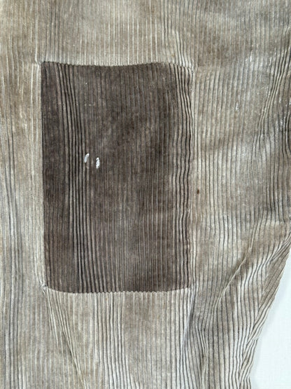 1930s French Light Brown Corduroy Pants [37W]