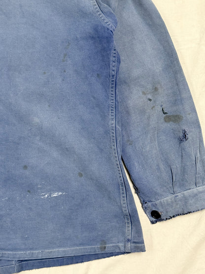 1950s French Blue Cotton Twill Chore Jacket