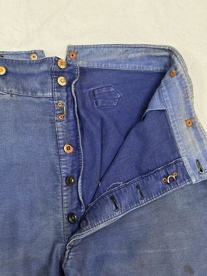 Early 1950s Mont Kemmel “Le Merveilleux” French Moleskin Work Pants [36"W]