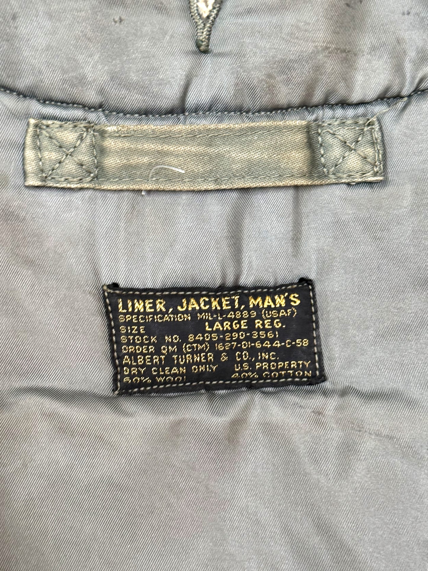 1950s USAF Wool Pile Flight Jacket Liner [LARGE REGULAR]