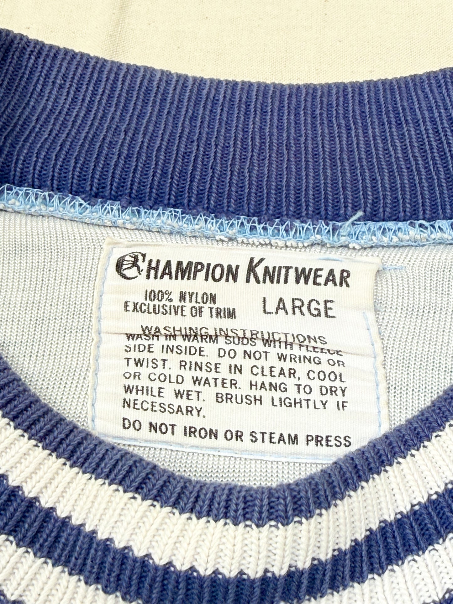 1960s Champion Knitwear Hillsdale College Nylon Sweater [L]