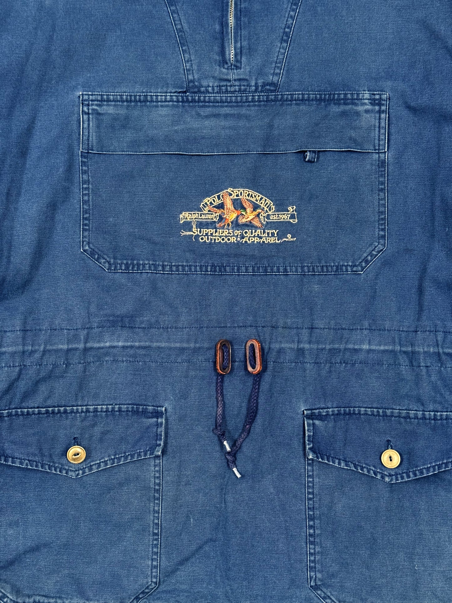1990s Polo Ralph Lauren Sportsman Navy Cotton Anorak [L]