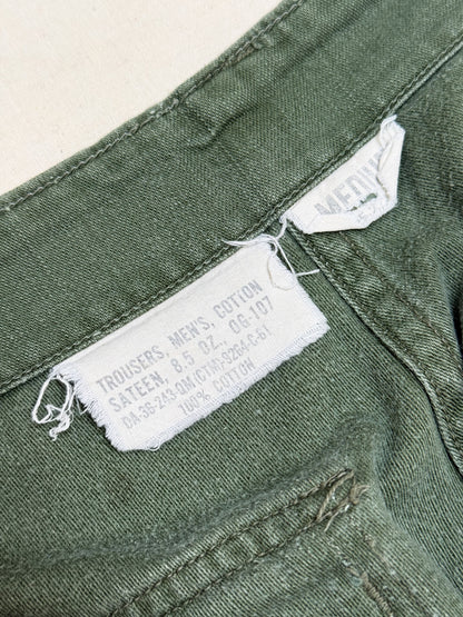 1960s US Army OG-107 Cotton Sateen Utility Trousers [M]
