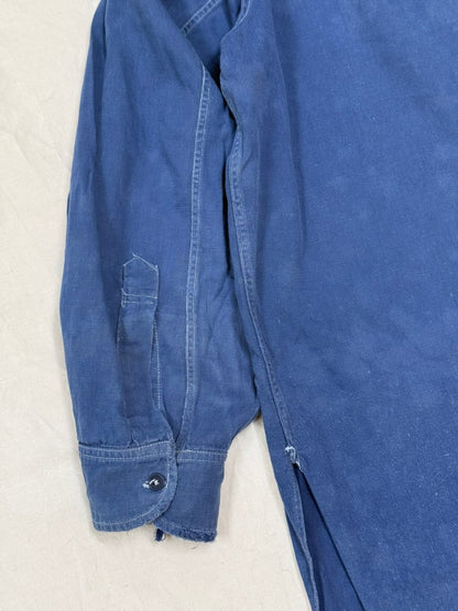 1950s French Adolphe Lafont Cotton Twill Smock Shirt