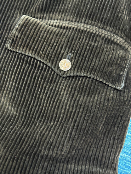 1940s French Brown Corduroy Hunting Jacket with Game Pocket
