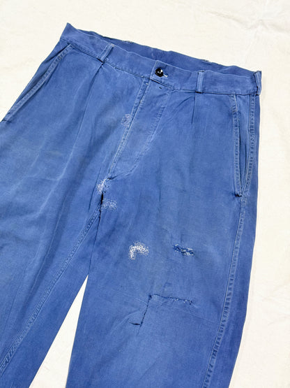 1950s French Cotton Twill Work Trousers [34.6W]