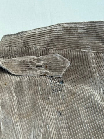 1930s French Light Brown Corduroy Pants [37W]