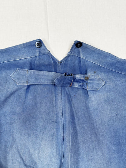 1950s French Cotton Twill Buckle Back Pants [42W]