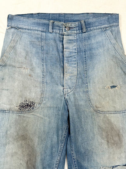 Rare 1940s USN Denim Dungarees [W31.5 L27]