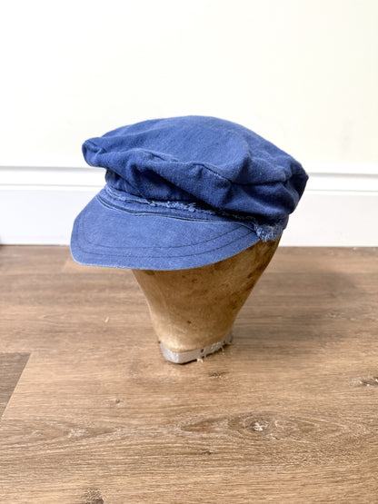 1950s French Blue Cotton Twill Work Cap [58cm]