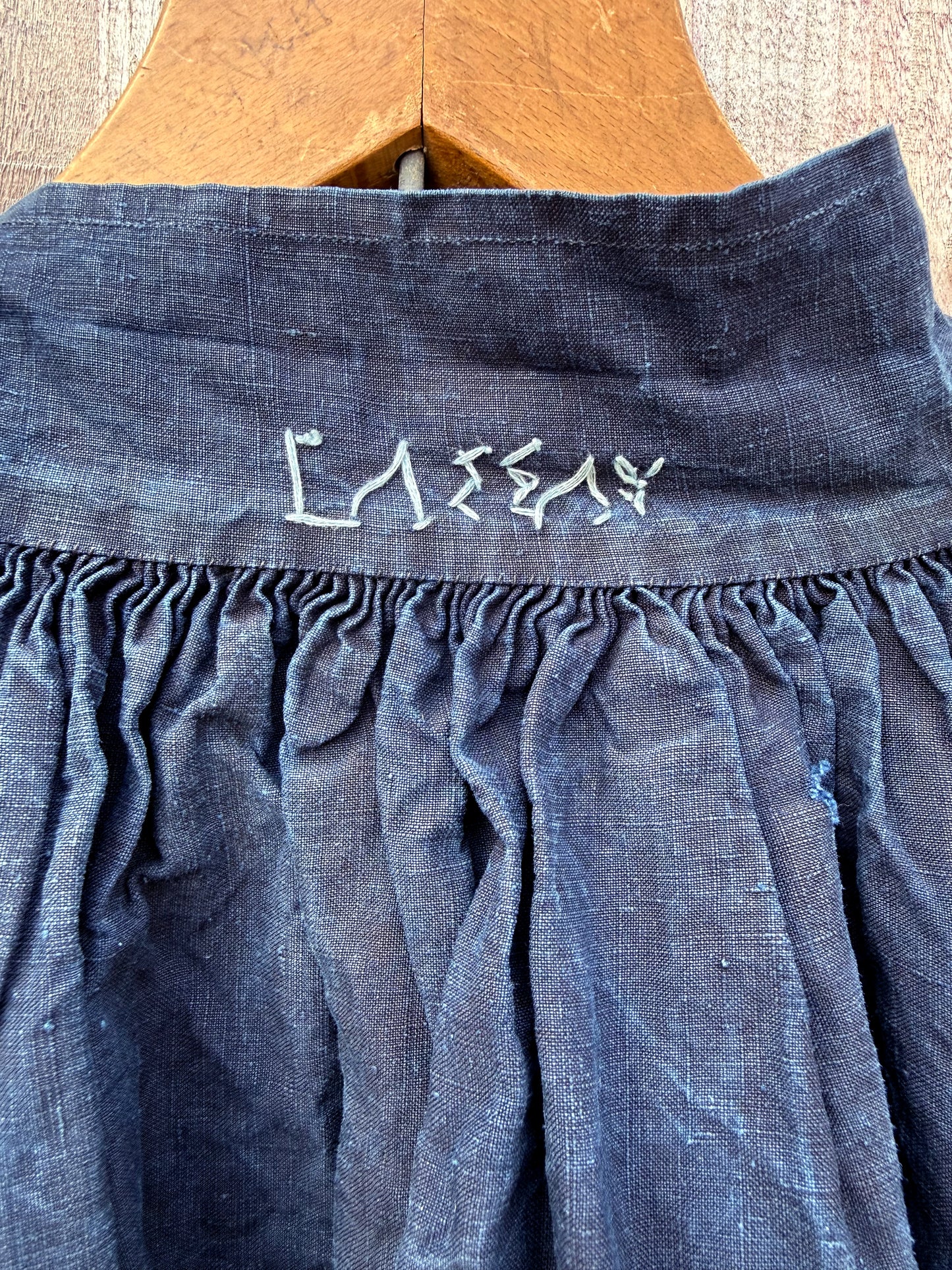 1900s–1910s French Indigo Linen Biaude Workwear Smock