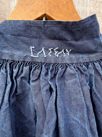 1900s–1910s French Indigo Linen Biaude Workwear Smock