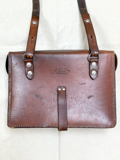 1983 Swiss Army Brown Leather Shoulder Bag