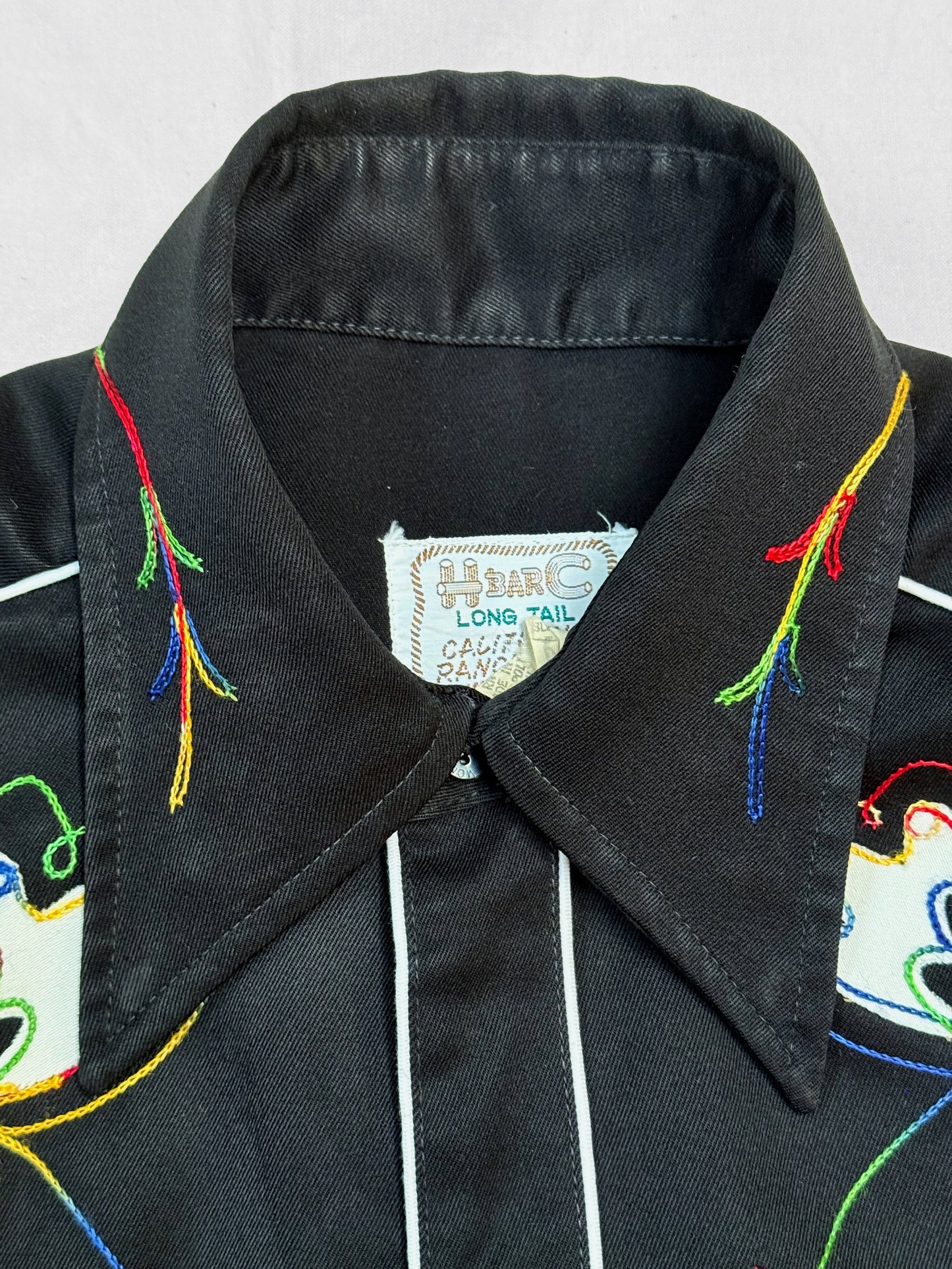 1970s H Bar C California Ranchwear Embroidered Western Shirt – Long Tail