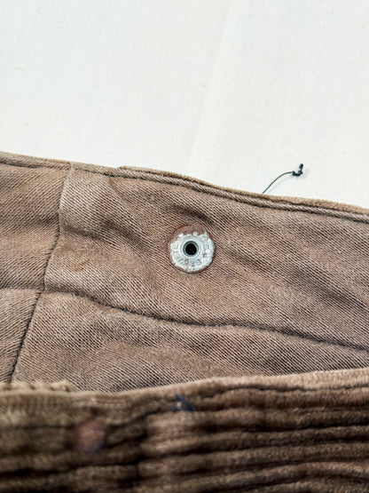 1940s - 1950s Au Fusil French Brown Corduroy Pants [38W]