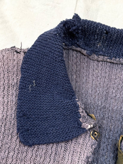 1920s German Handmade Two-Tone Knit Pullover