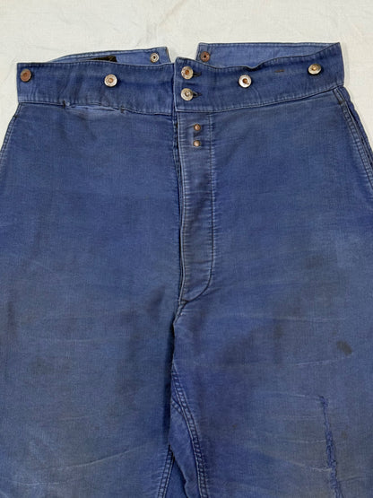 Early 1950s Mont Kemmel “Le Merveilleux” French Moleskin Work Pants [36"W]