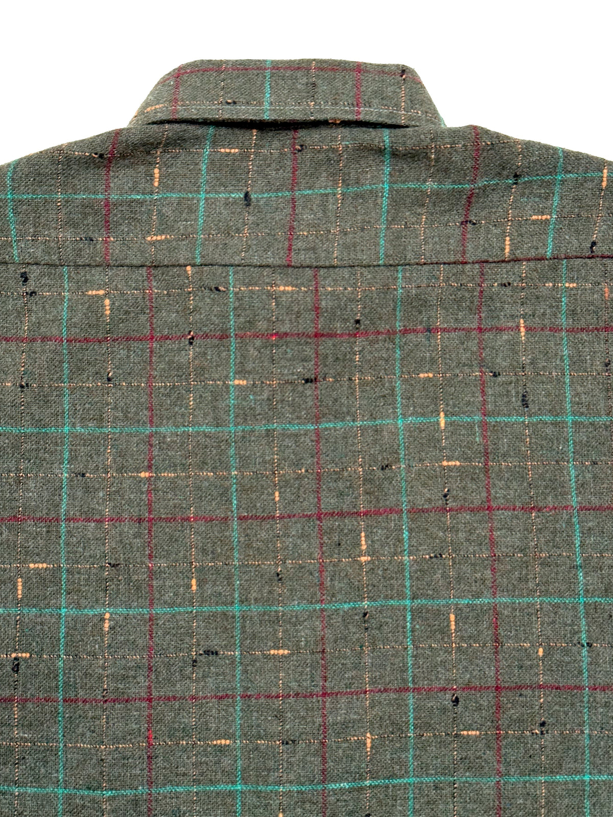 1980s Trois Lords Paris Green Check Flannel Shirt [Size 38]