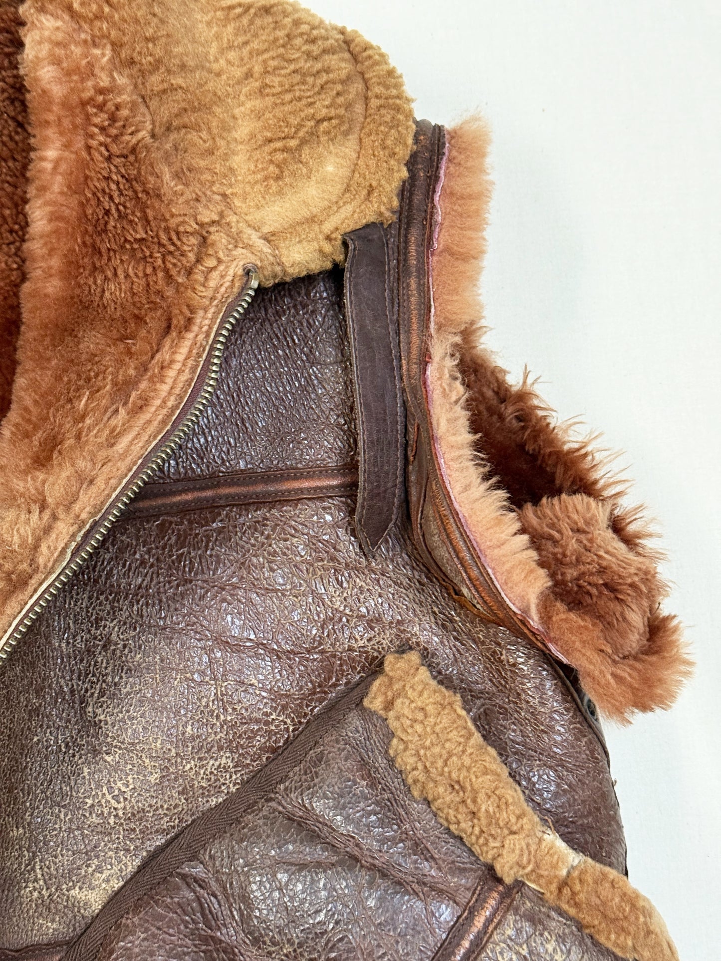 1944-1945 British Royal Air Force Irvin Leather Flying Jacket - converted to Vest [SIZE 4]