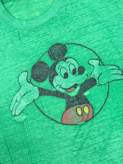 1980s Mickey Mouse Paper-Thin Single Stitch T-Shirt – Green