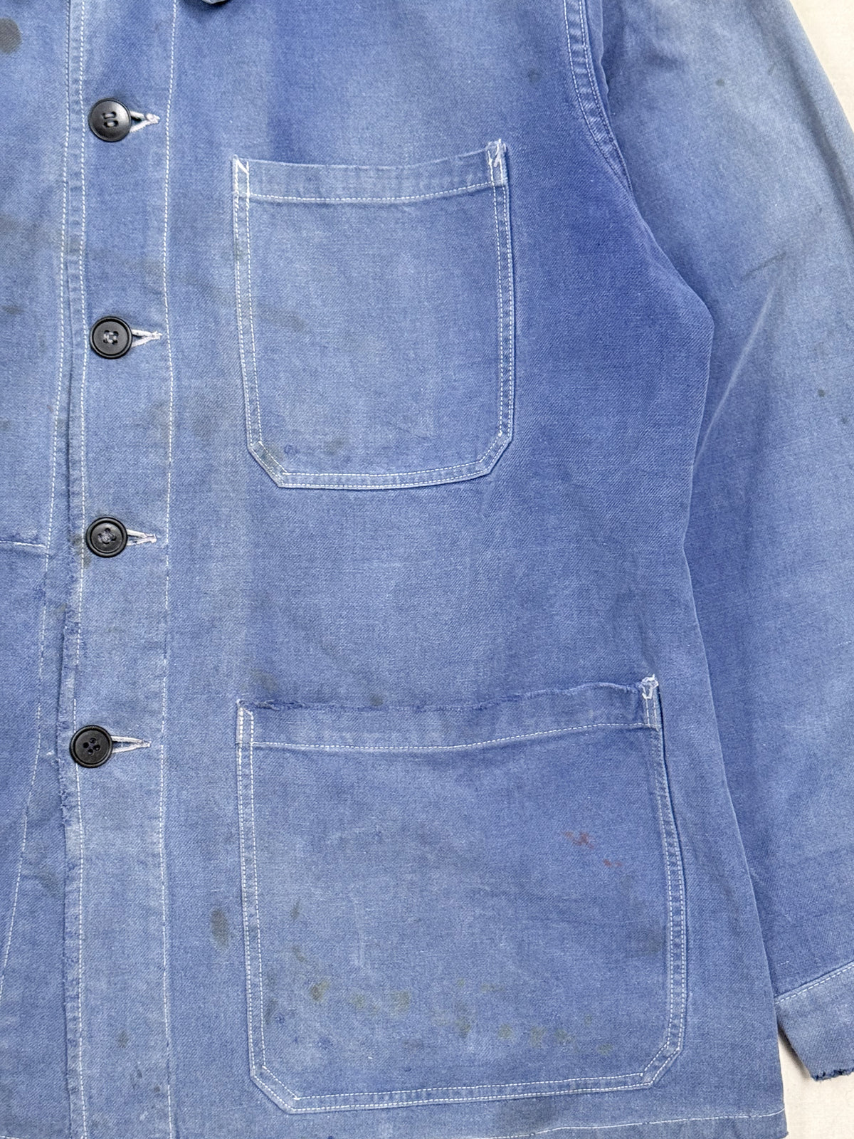 1950s French Blue Cotton Twill Chore Jacket