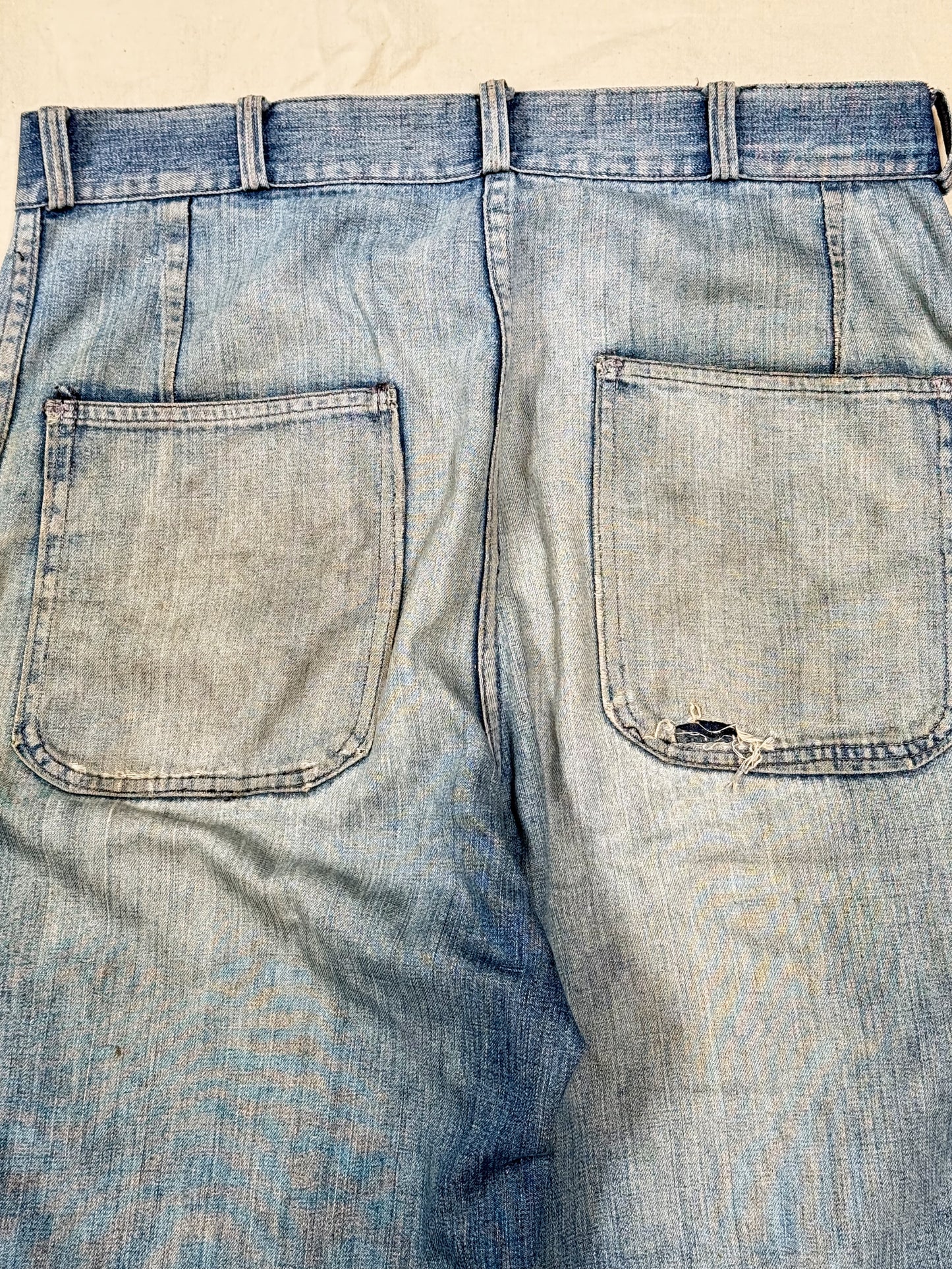 Rare 1940s USN Denim Dungarees [W31.5 L27]