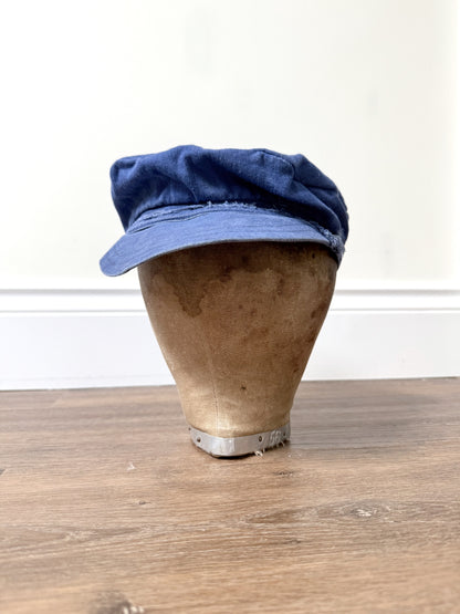 1950s French Blue Cotton Twill Work Cap [58cm]