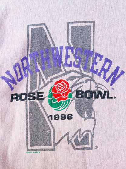 1996 Champion Reverse Weave Northwestern Rose Bowl Sweatshirt [L]