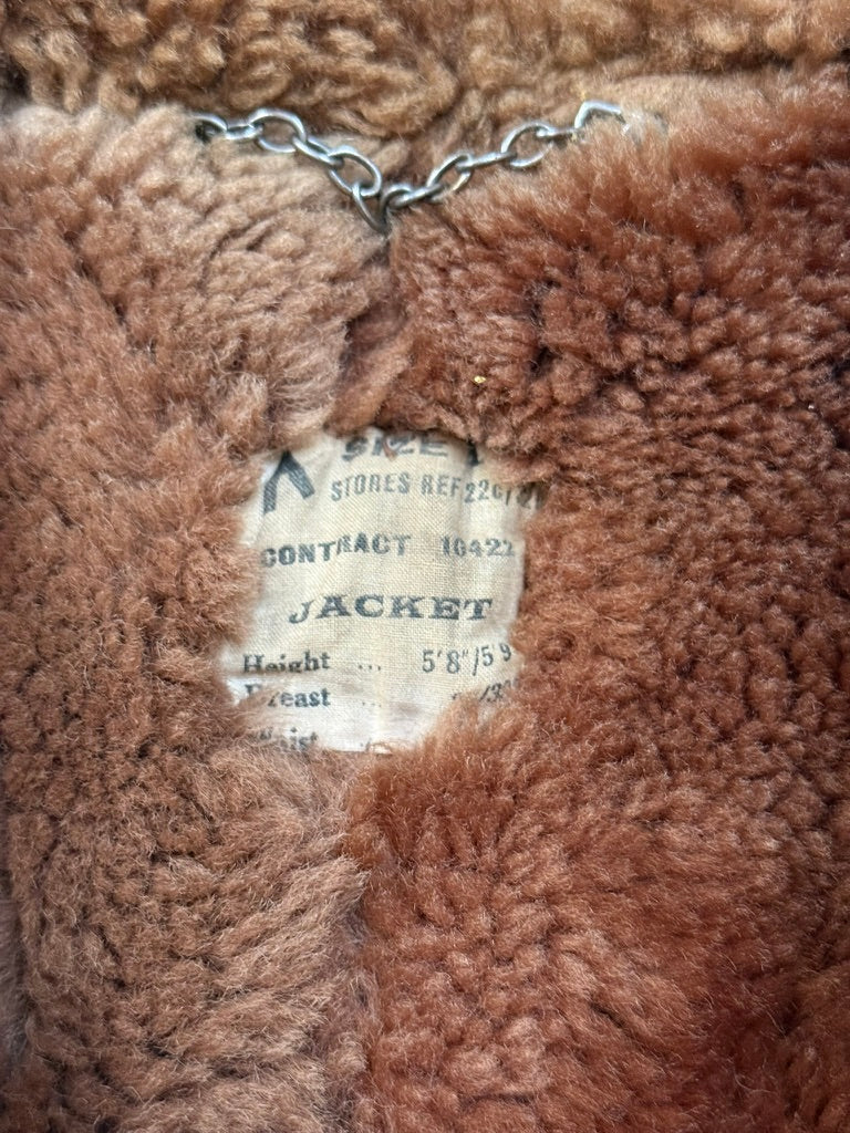 1944-1945 British Royal Air Force Irvin Leather Flying Jacket - converted to Vest [SIZE 4]