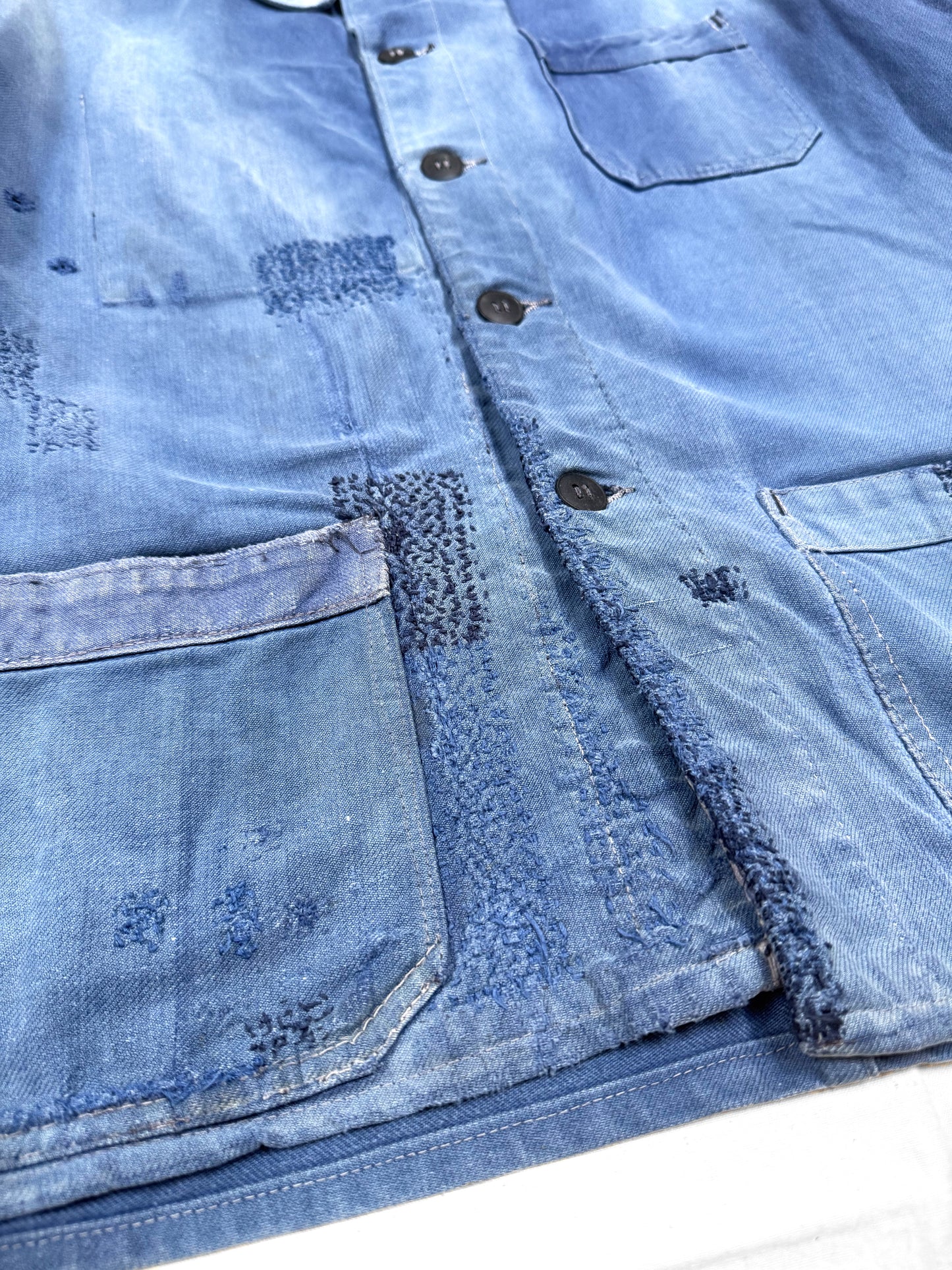 1950s French Jankey Blue Cotton-Twill Workwear Jacket
