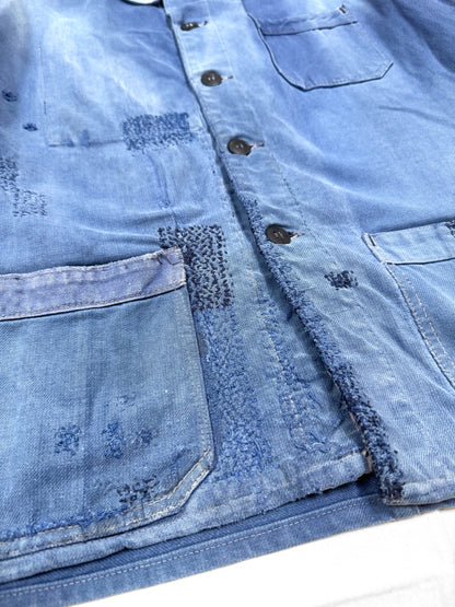 1950s French Jankey Blue Cotton-Twill Workwear Jacket