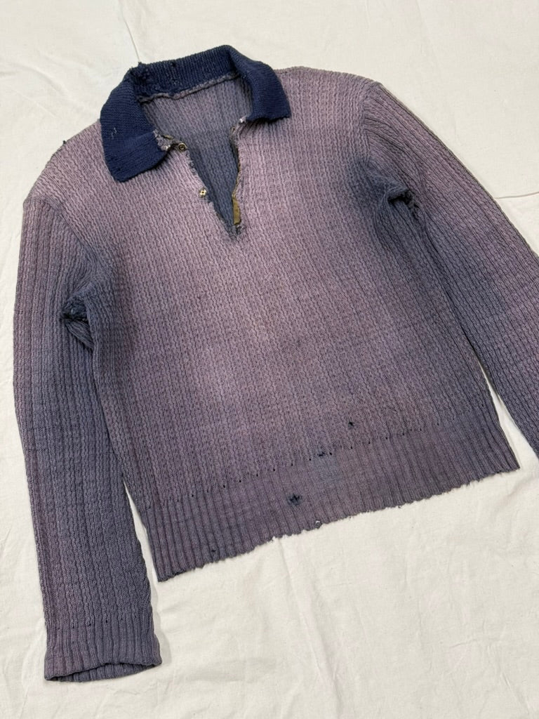 1920s German Handmade Two-Tone Knit Pullover