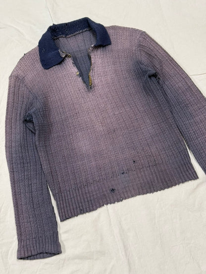 1920s German Handmade Two-Tone Knit Pullover